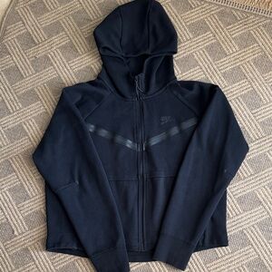 Nike Midnight Black Full-Zip Cropped Hoodie